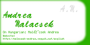 andrea malacsek business card